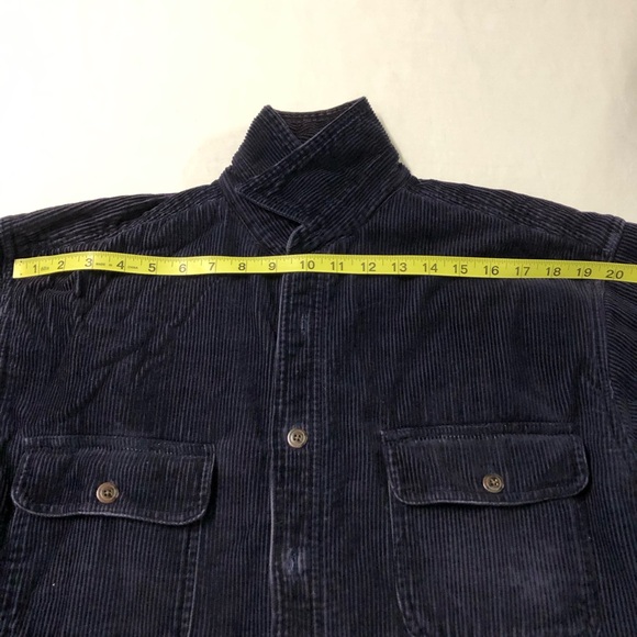 Corduroy Men's  Navy Long Sleeve Flannel Lined Button Shirt Jacket Medium - Picture 10 of 15